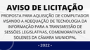 AVISO DE LICITAÇÃO - DISPENSA
