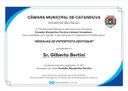 Câmara entrega Medalha “Esportista Destaque” a Gilberto Bertini