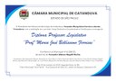 Câmara Municipal realizará entrega do Diploma Professor Legislativo no próximo dia 9