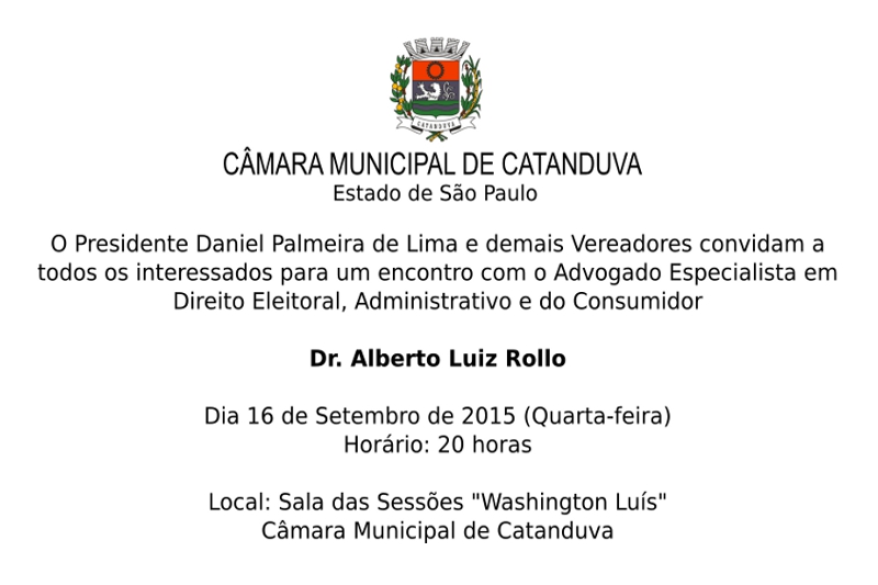 Câmara promove evento com especialista em Direito Eleitoral