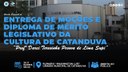 Câmara realiza sessão especial de entrega de moções e Diploma de Mérito Legislativo da Cultura 