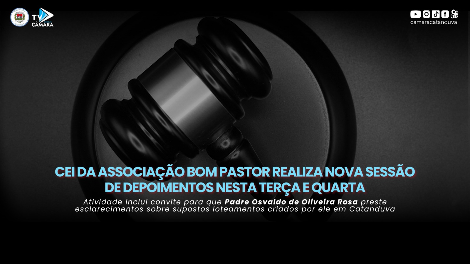 CEI da Associação Bom Pastor realiza nova sessão de depoimentos nesta terça e quarta
