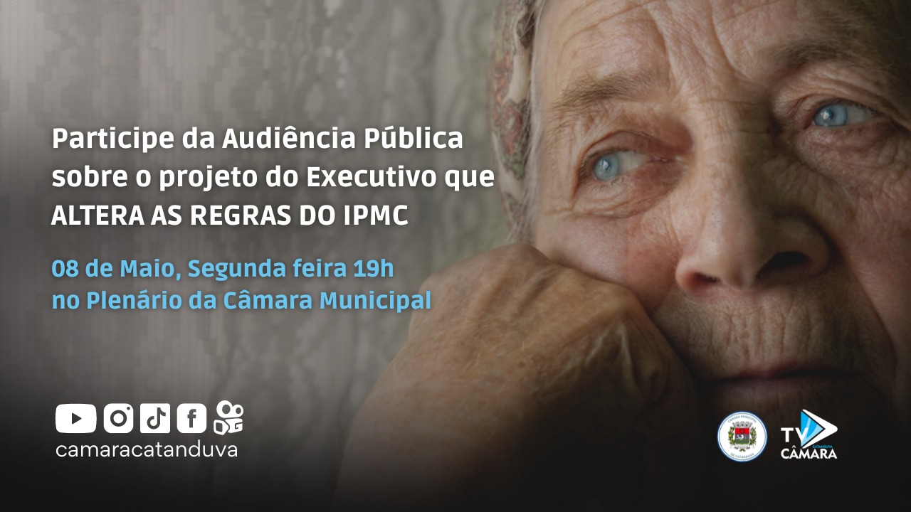 Convite para a Audiência Pública do IPMC, na próxima segunda-feira (8)