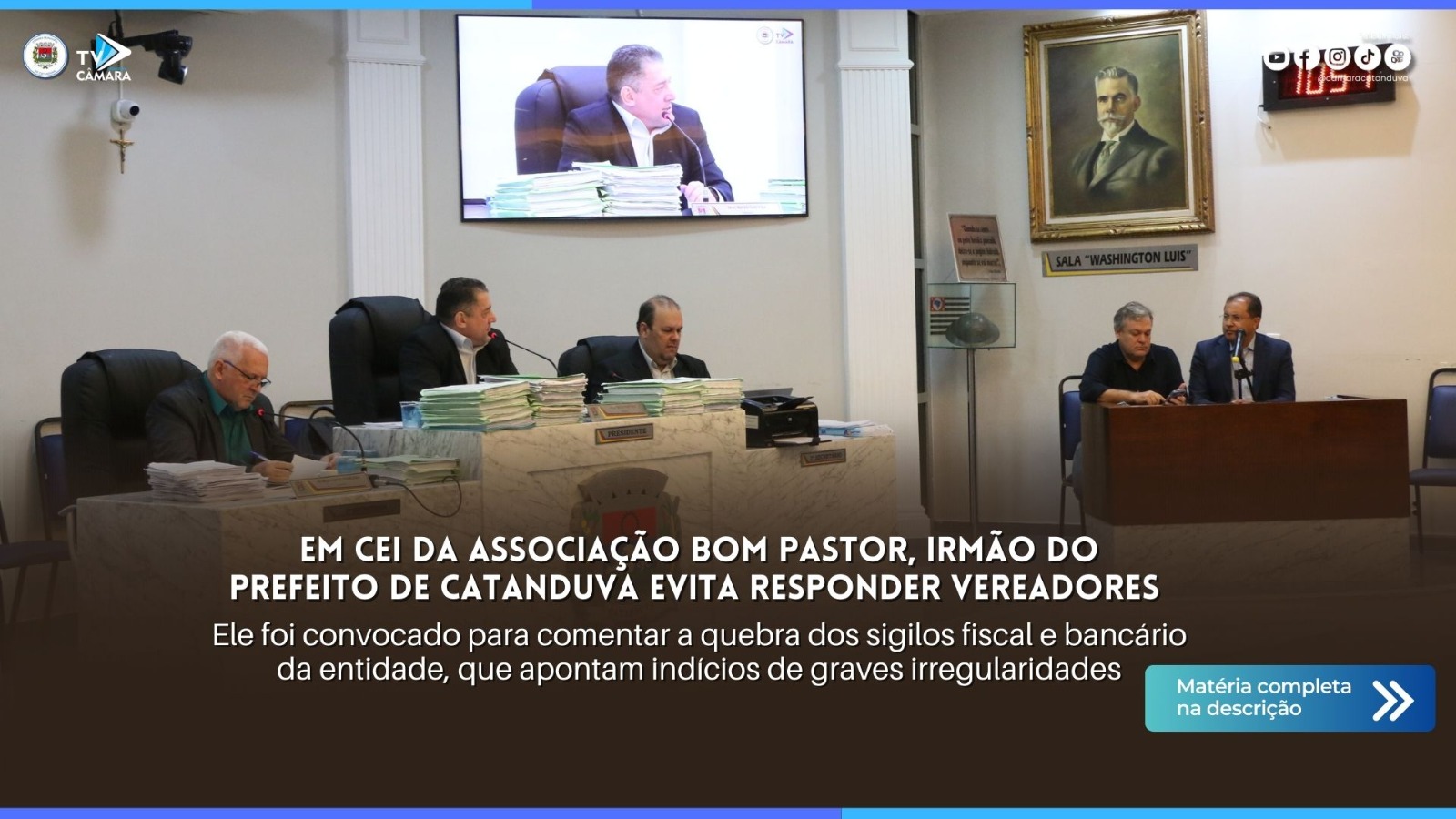 Em CEI da Associação Bom Pastor, irmão do prefeito de Catanduva evita responder vereadores 