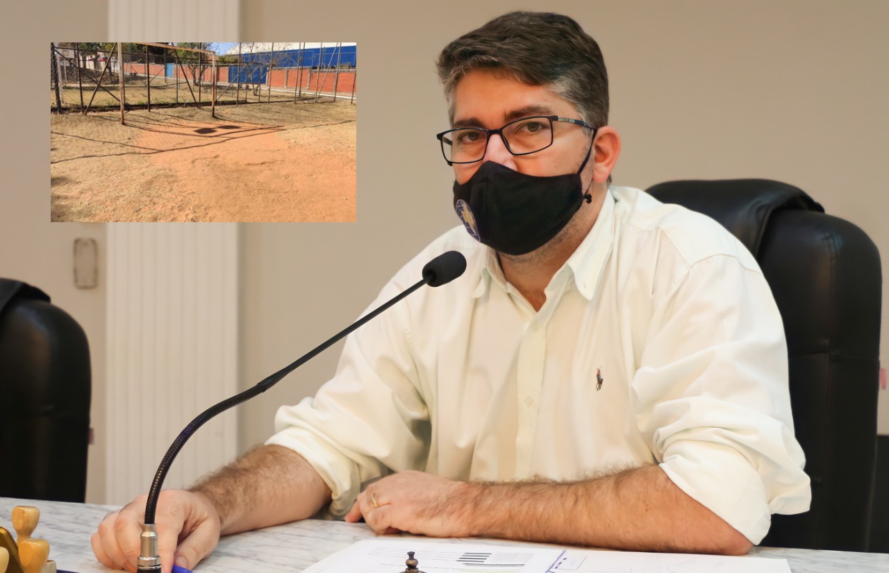 Gleison Begalli constata situação precária em área de lazer do Jardim Nosso Teto
