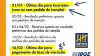IBGE APRESENTOU NOVO CRONOGRAMA PARA PROCESSO SELETIVO PARA RECENSEADOR E ACM/ACS