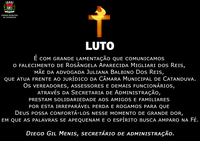 Nota de Pesar: Comunicado de Falecimento
