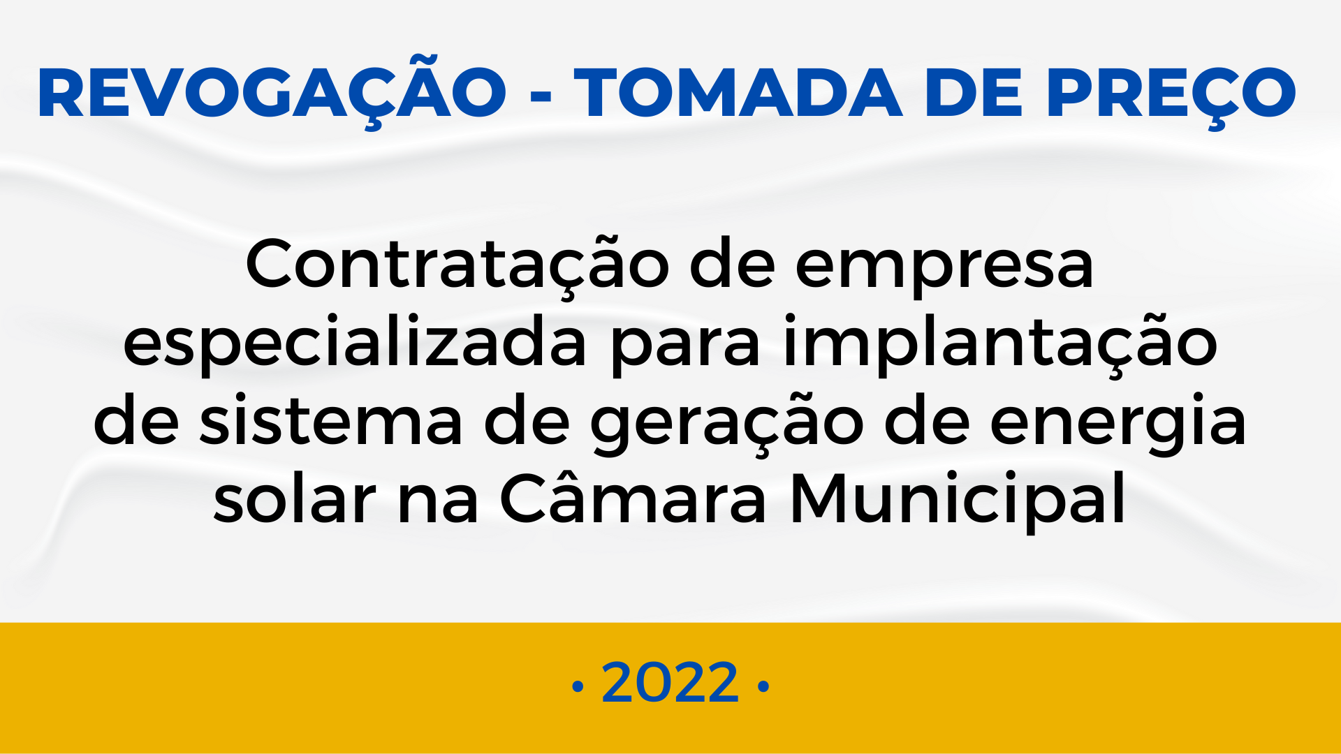 REVOGAÇÃO - TOMADA DE PREÇO